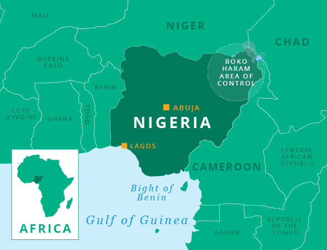 Map showing Nigeria