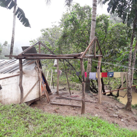 a makeshift shelter in the Philippines
