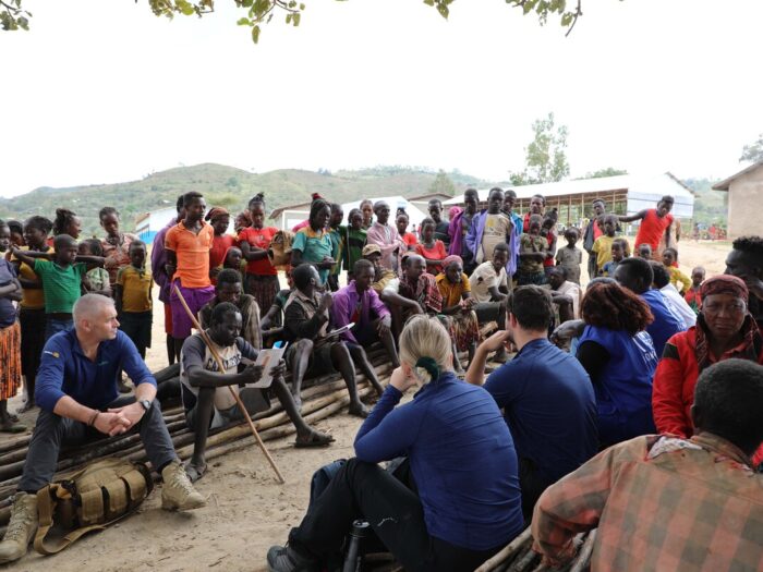 Groups of people meeting and talking in Ethiopia